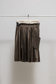 UNDERCOVER - SS04 "Languid" Silky pleated skirt with side waist pocket (runway)