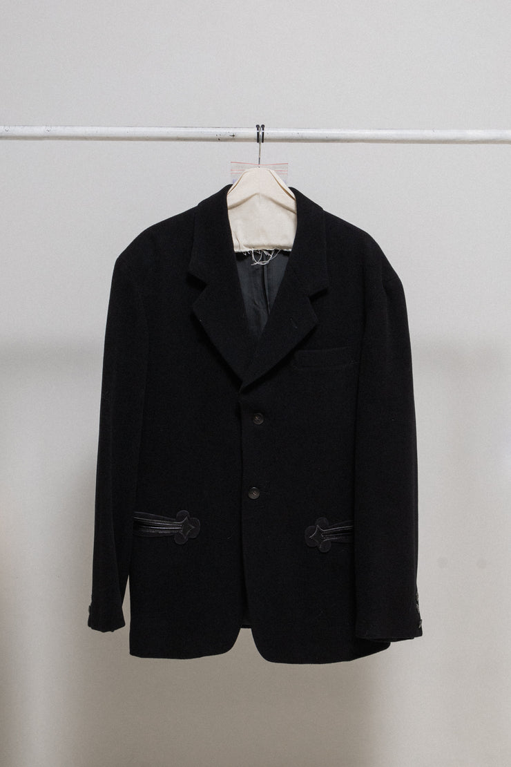 (Pre Sale) YOHJI YAMAMOTO POUR HOMME - Late 1980’s warm wool jacket with leather pocket details