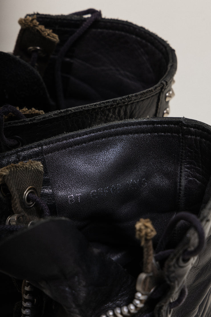 (Pre Sale) UNDERCOVER - Reedition of SS06 Leather boots with double front closure and back studs