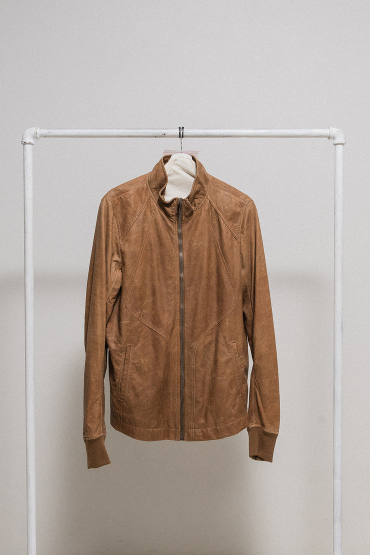 RICK OWENS - SS13 "ISLAND" Lamb leather honey intarsia jacket