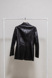 ANN DEMEULEMEESTER - 1990's Leather blazer with two button closure