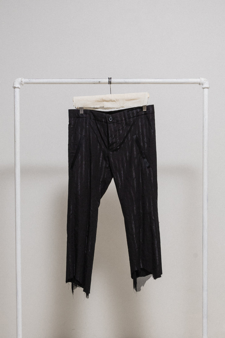 IF SIX WAS NINE - 3/4 glitter pinstripe slacks with layered hems