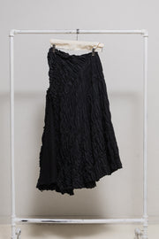 COMME DES GARCONS - FW11 Long asymmetrically ruched skirt with a side wool panel