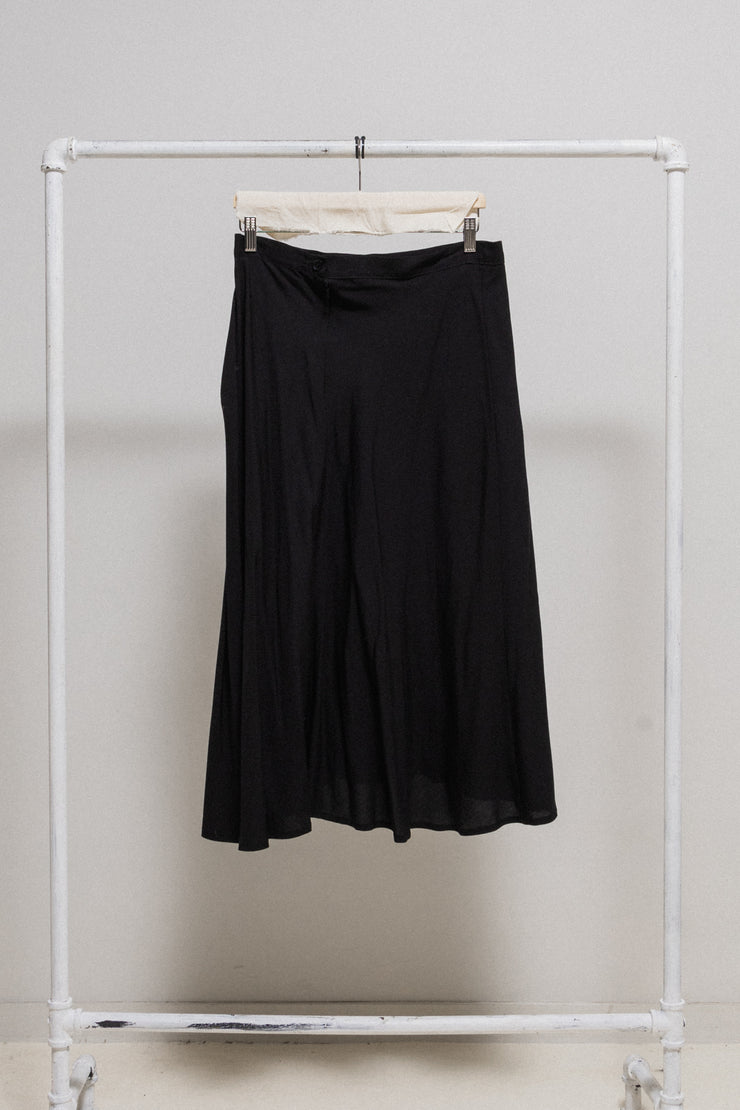 YOHJI YAMAMOTO - SS14 Lightweight tencel skirt with flap detail