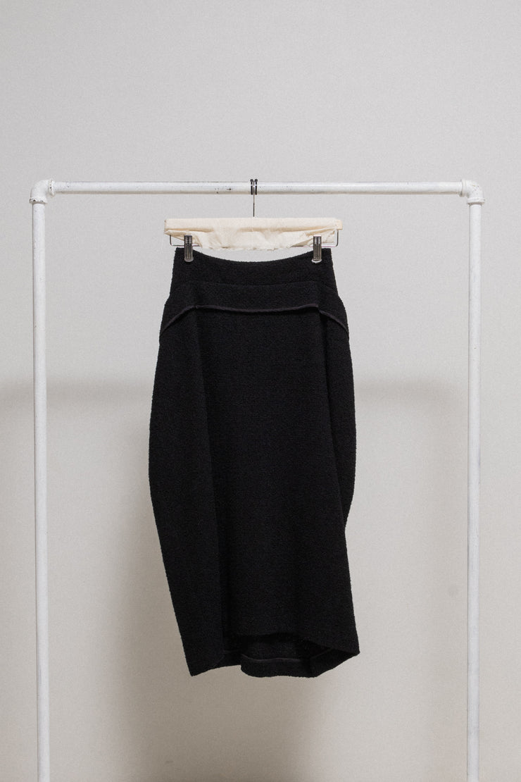 YOHJI YAMAMOTO - FW06 Textured wool skirt with back drapings