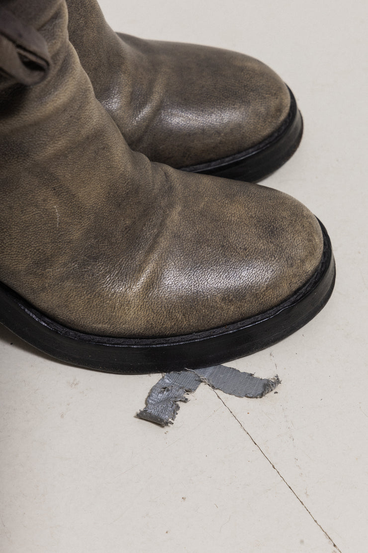 ANN DEMEULEMEESTER - High leather boots with straps