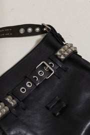 JUNYA WATANABE - SS06 Cowhide leather bag with studded handle and belt