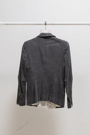 ANN DEMEULEMEESTER - FW00 Glittery cotton jacket with frayed lining peeping through (runway)