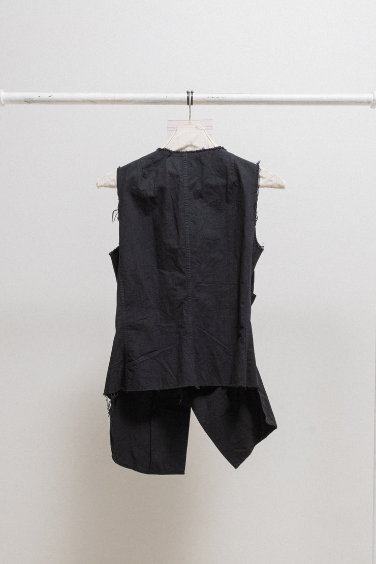 MARC LE BIHAN - Sleeveless cotton vest with brass buttons