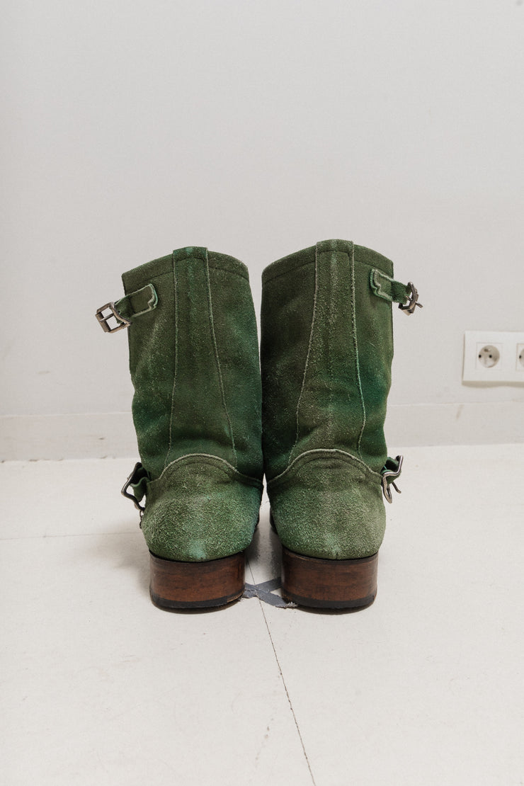 UNDERCOVER - FW04 « But Beautiful » Suede engineer boots with monster teeth plate and deformed buckles