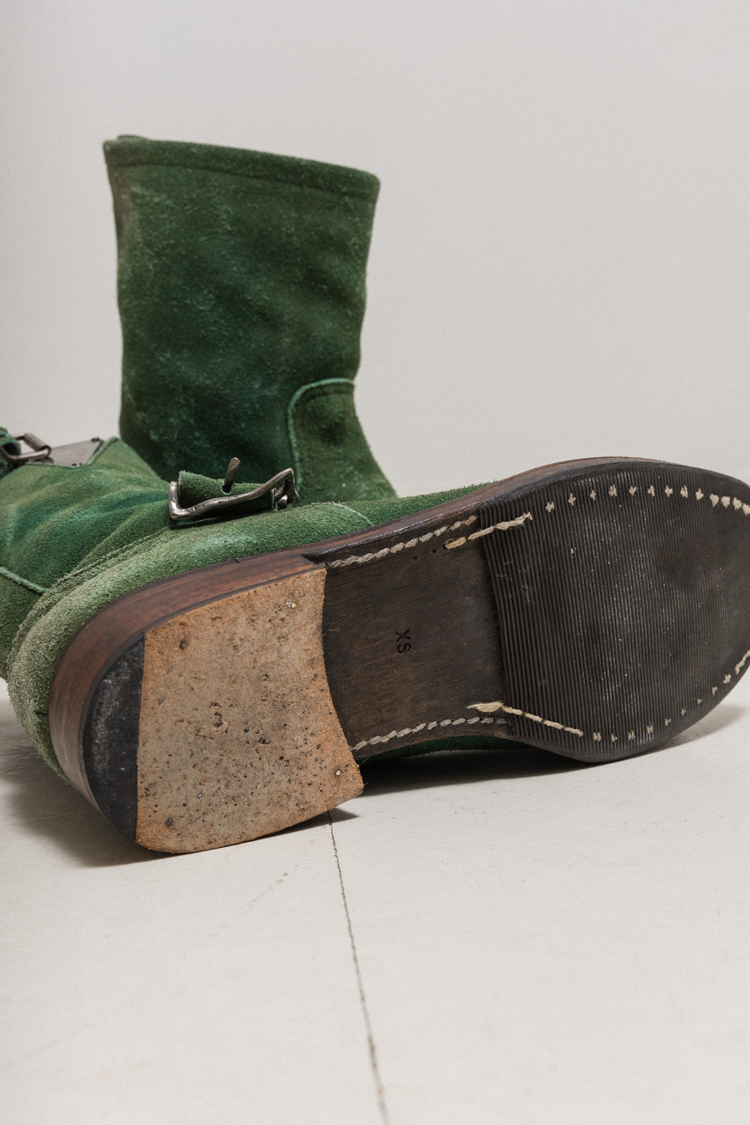 UNDERCOVER - FW04 « But Beautiful » Suede engineer boots with