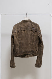 RICK OWENS SLAB - SS05 Bees wax and honey waxed trucker jacket (STAFF sample)