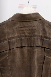 RICK OWENS SLAB - SS05 Bees wax and honey waxed trucker jacket (STAFF sample)