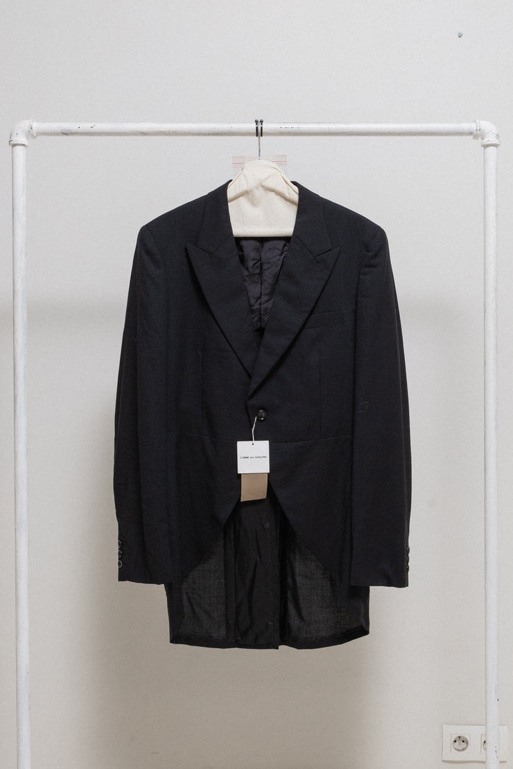 COMME DES GARCONS HOMME PLUS - SS15 Wool tail jacket with camo docking sleeves