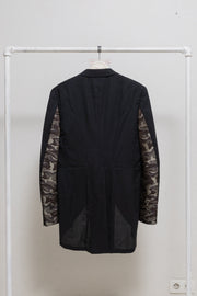 COMME DES GARCONS HOMME PLUS - SS15 Wool tail jacket with camo docking sleeves