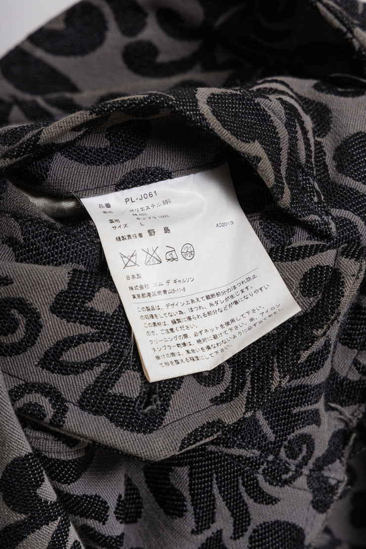 COMME DES GARCONS HOMME PLUS - FW13 Patterned maxi length coat with frayed seams (runway)