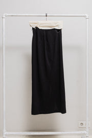 ANN DEMEULEMEESTER - FW12 Fleece wool blend high waisted skirt with bias zipper