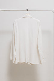 ANN DEMEULEMEESTER - SS96 White cotton blend blazer with signature lapels