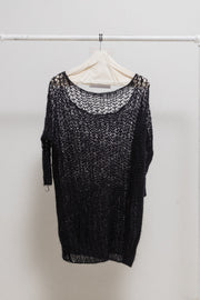 A.F VANDEVORST - Loose knitted mohair and merino wool sweater with midi sleeves