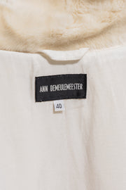 (New arrival) ANN DEMEULEMEESTER - FW10 Rabbit fur cape with high neck and belt (runway)