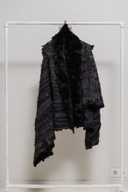 (New arrival) ANN DEMEULEMEESTER - Leather patchwork reversible fur vest