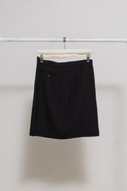 (New arrival) ANN DEMEULEMEESTER - FW98 Fleece wool darted top and folded mini skirt set