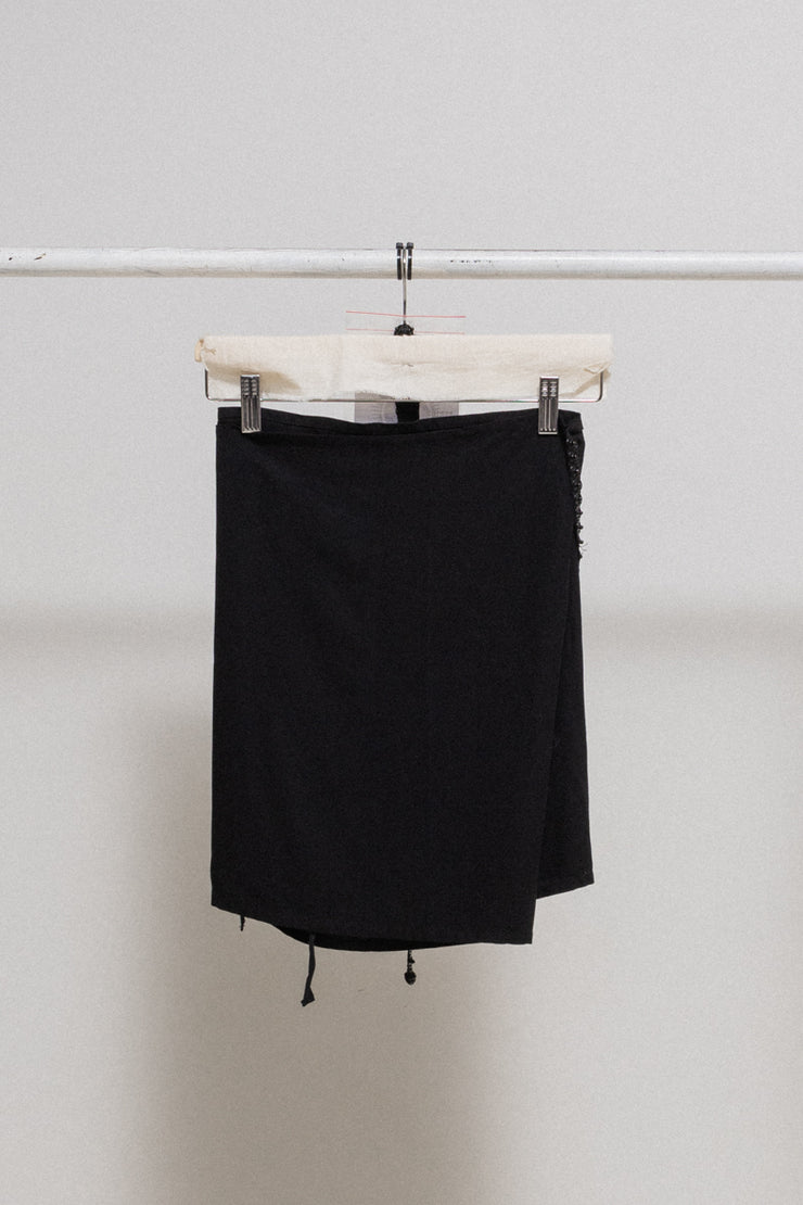 (New arrival) ANN DEMEULEMEESTER - SS01 Mini skirt with snap buttons strap