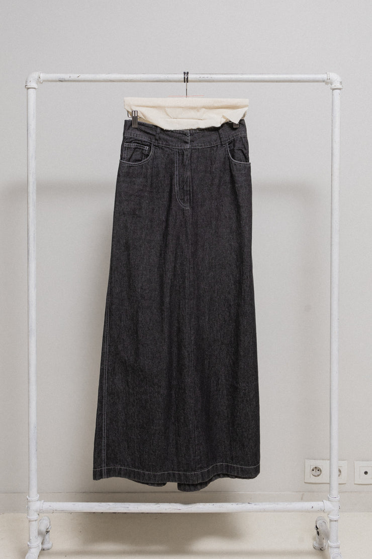 (New arrival) ANN DEMEULEMEESTER - SS00 Maxi cotton denim skirt