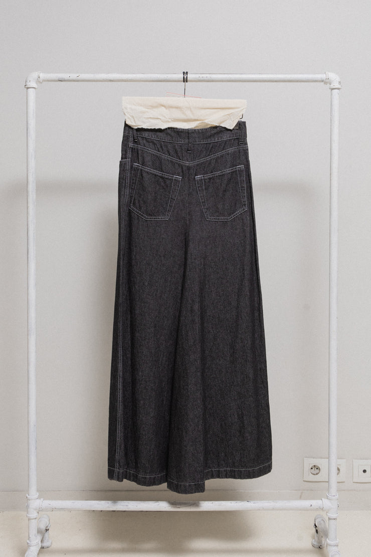 (New arrival) ANN DEMEULEMEESTER - SS00 Maxi cotton denim skirt