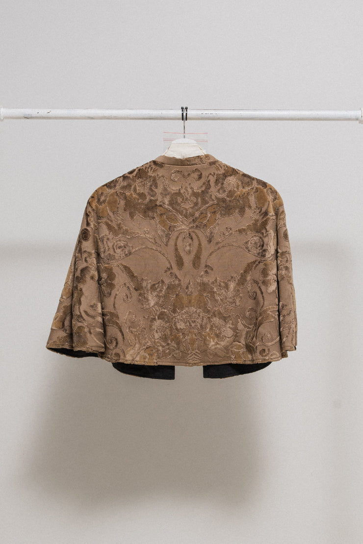 (New arrival) ANN DEMEULEMEESTER - FW94 Velvet cape with floral embroideries