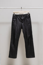 (New Arrival) CARPE DIEM - Leather pants with signature silver buttons