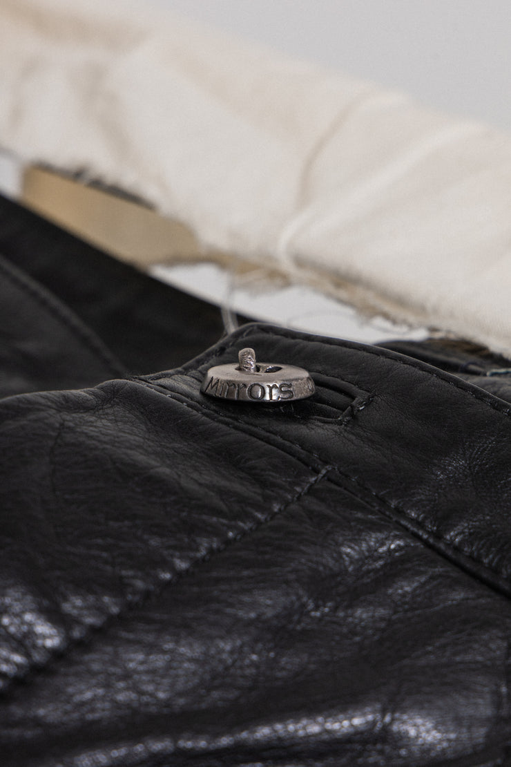 (New Arrival) CARPE DIEM - Leather pants with signature silver buttons