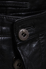 (New Arrival) CARPE DIEM - Leather pants with signature silver buttons