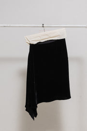 (New Arrival) RICK OWENS - FW11 "LIMO" Asymmetric velvet skirt with a side pocket