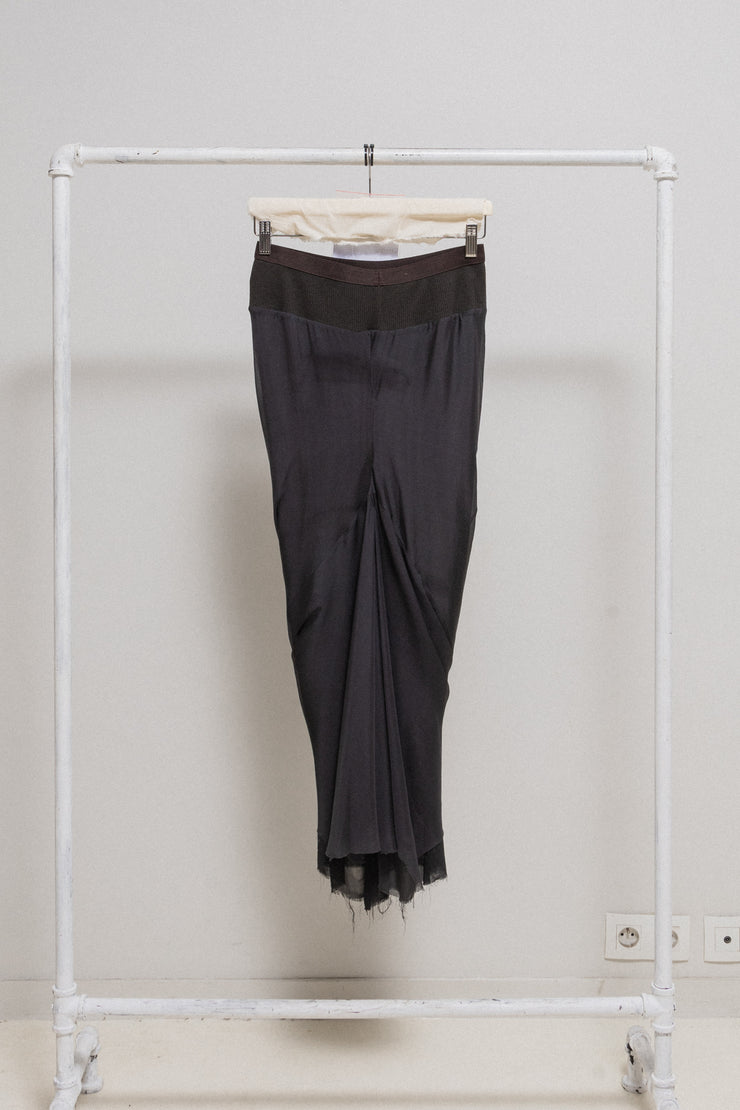 (New Arrival) RICK OWENS - SS06 "TUNGSTEN" Silk draped skirt with front pleats