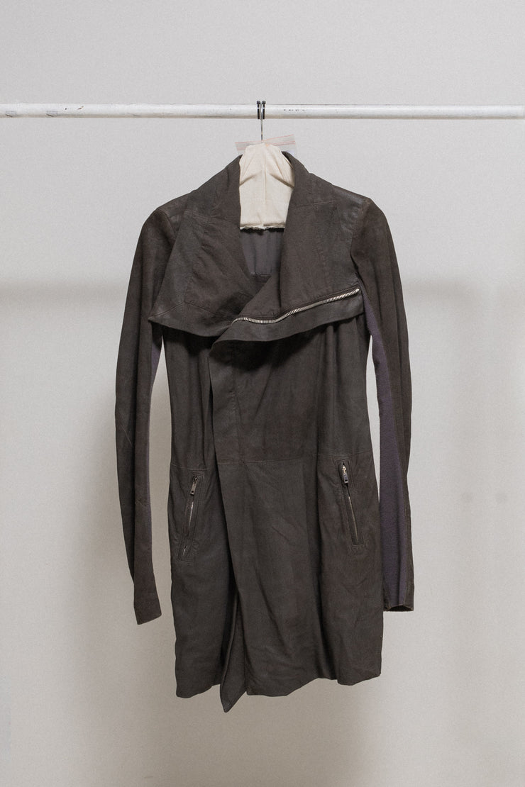 (New Arrival) RICK OWENS - FW11 "LIMO" Long lamb leather high neck jacket