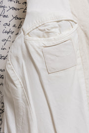 (New Arrival) ISAMU KATAYAMA BACKLASH - Shell linen and cotton poem lined jacket with pig skin collar