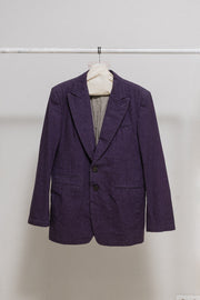 ANN DEMEULEMEESTER - FW00 Glittery dark purple cotton jacket