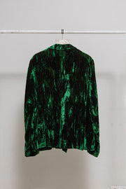 (New arrival) ANN DEMEULEMEESTER - FW17 Green velvet jacket with red iridescence (runway)