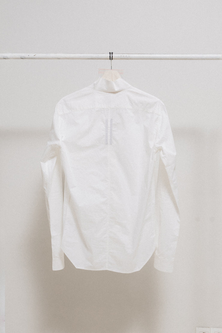 (New Arrival) RICK OWENS - SS13 "ISLAND" Milk cotton shirt with collar drape