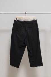 (New Arrival) RICK OWENS - FW03 "TRUCKER" Wide textured cotton pants with frayed hem