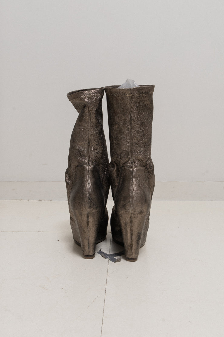 (New Arrival) RICK OWENS - Glittery high wedge boots