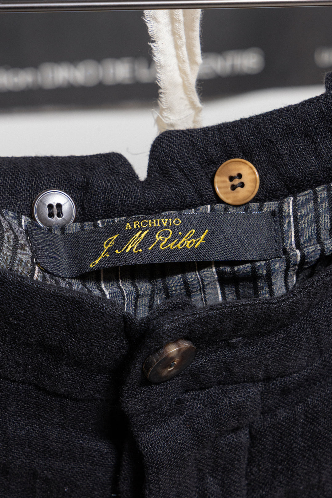 ARCHIVIO J.M RIBOT - Textured cotton linen pants with antique