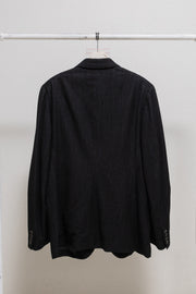 ANN DEMEULEMEESTER - FW99 / FW00 Textured wool jacket with elbow darts