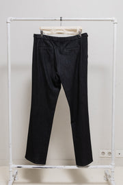 ANN DEMEULEMEESTER - FW99 / FW00 Textured wool pants with side waist buttons