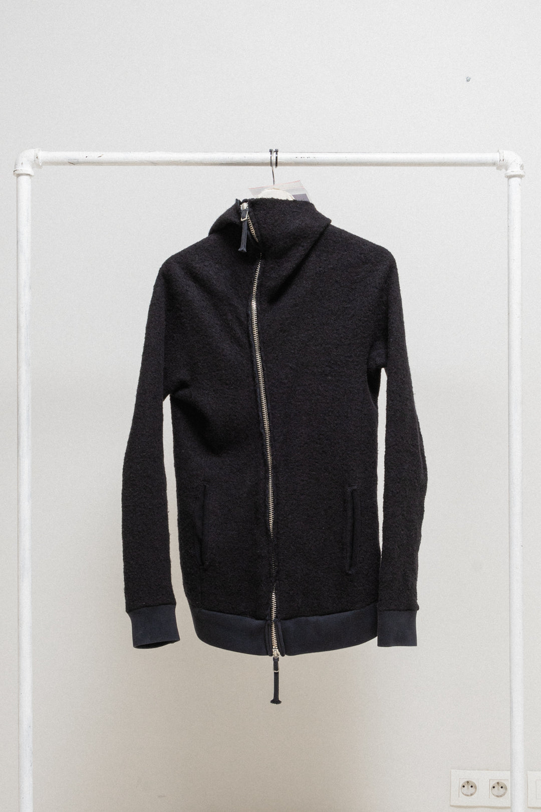 BORIS BIDJAN SABERI - Textured wool hooded jacket – L'OBSCUR
