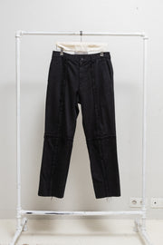 COMME DES GARCONS HOMME - Wide cotton pants with frayed cross seams