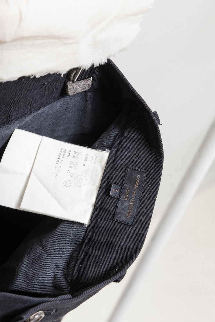 COMME DES GARCONS HOMME - Wide cotton pants with frayed cross seams