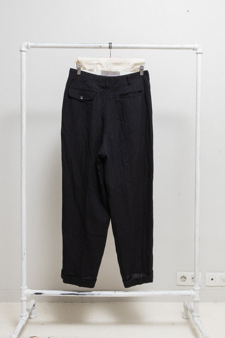COMME DES GARCONS HOMME - SS00 Linen and wool wrinkled wide pants