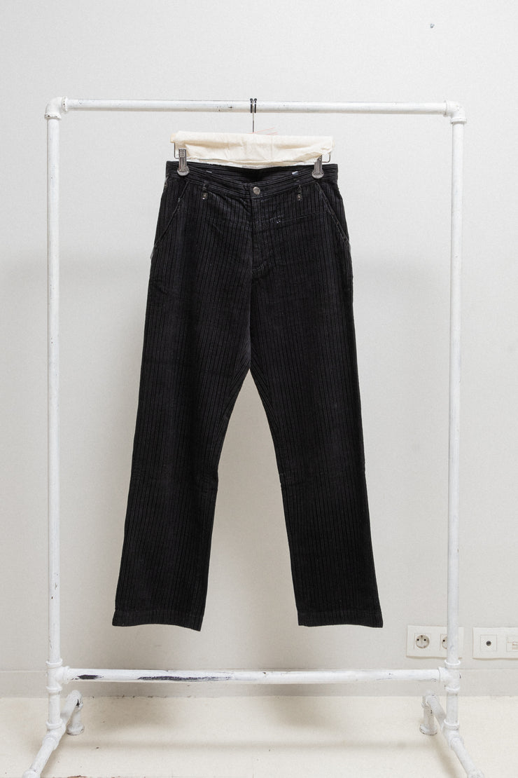 UNDERCOVER - FW02 “Witch’s cell division” Velours pants with with clear vinyl details